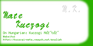 mate kuczogi business card